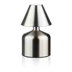 Lampka stołowa LED Grzybek | Bezprzewodowa lampka do hotelu, restauracji | Nocna lampka dotykowa | HJA42-SILVER