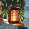 Ogrodowa lampka solarna LED pochodnia lampion latarenka | 17cm 600mAh efekt płomienia | Lampa solarna - pochodnia stołowa SMF-12LED