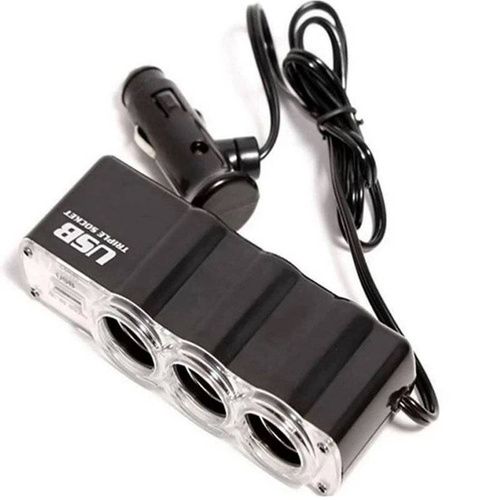 Rozdzielacz gniazda zapalniczki | Port USB | 12V i 24V | C07-Black