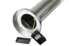 Lampa ogrodowa stojąca, słupek okrągły na żarówkę E27 | Zasilanie 230V, stal nierdzewna | Inox, 65cm | LLR-65CM