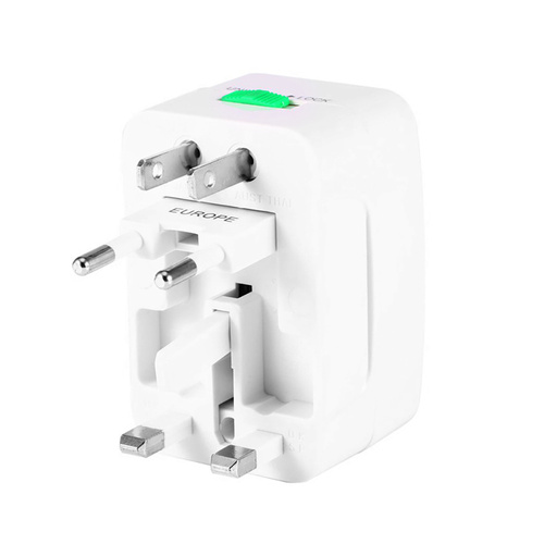 Wielofunkcyjna przejściówka podróżna, adapter sieciowy z ładowarką z dwoma portami USB | EU/USA/CN/UK/AUS | AD-T202