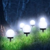 Ogrodowa lampa solarna biała kula | wbijana, gruntowa | 10cm | YNG-105-WC