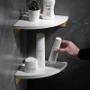 Narożna półka łazienkowa | Marmurowa półka na kosmetyki | TBD-211-WHITE-MRBL