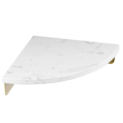 Narożna półka łazienkowa | Marmurowa półka na kosmetyki | TBD-211-WHITE-MRBL