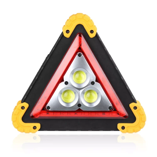 Latarka - trójkąt ostrzegawczy 3x LED z funkcją powerbank zasilany 4x AA lub 2x 18650 | W838v2
