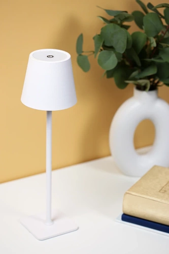 Lampka stołowa LED | Bezprzewodowa lampka nocna | Dotykowa lampka do hotelu, restauracji | HJA20-WHITE