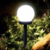 Ogrodowa lampa solarna biała kula | wbijana, gruntowa | 10cm | YNG-105-WC