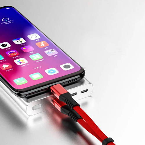 Krótki kabel USB - USB-C Quick Charge 3.0 | 30 cm | Transfer danych, Android Auto | UC-020-TPC