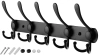 Metalowy wieszak na ubrania | Uchwyt na ręczniki | Wieszak ścienny | Haczyk na ubrania | DSW-H05-BLACK