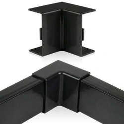 Łącznik kątowy wewnętrzny do maskownicy 40 × 20 mm | Nakładka narożna do listwy kablowej | Estetyczne połączenie pod kątem 90° | CDT-04-Black