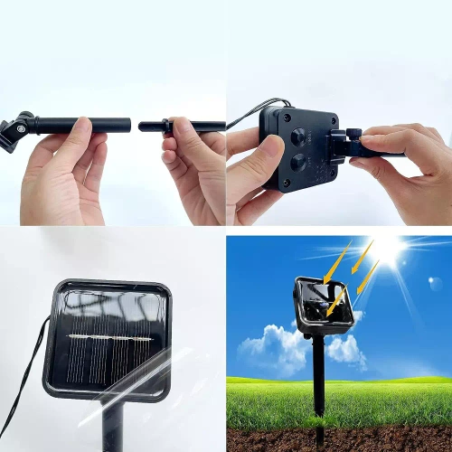 Girlanda solarna LED Pszczoły 20 LED lampa ogrodowa wbijana 5m | BEE-20LED-5M