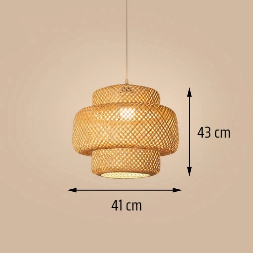 Ręcznie robiona lampa bambusowa wisząca | BOHO | Chiński żyrandol