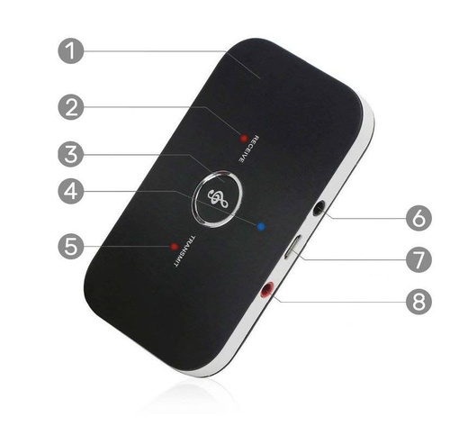 Adapter Bluetooth 5.0 | Urządzenie wielofunkcyjne 2w1 | Odbiornik i nadajnik | B6-Black