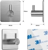Srebrny haczyk na ubrania, ściereczki, ręczniki | Samoprzylepny uchwyt na akcesoria kuchenne | BXG-4PCS-SILVER