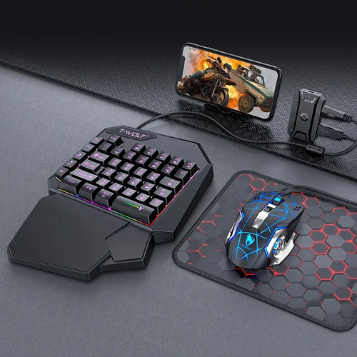 Gamingowa klawiatura jednoręczna z podświetleniem LED, keypad | T19