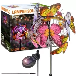 Kwiatek solarny | Ogrodowa lampa solarna LED Motyle | 65 cm, 600mAh | FLD-09-C