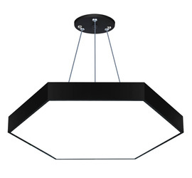 Lampa sufitowa wisząca LED 50W | heksagon pełny | aluminium | CCD niemrugająca | Φ60x6 | LPL-003