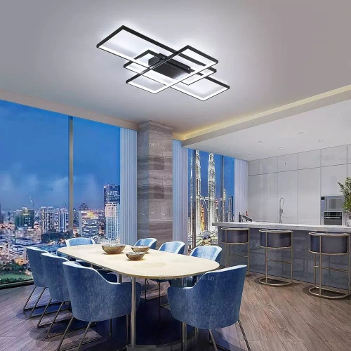 Nowoczesna lampa sufitowa | Plafon LED | Czarna | XL-016-82W-B