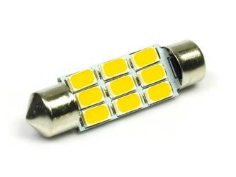 WW Żarówka samochodowa LED C5W 9 SMD 5630 Biała ciepła