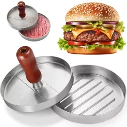 Forma do burgera | Praska do mięsa | Forma do przyrządzenia mięsa na grilla | HM-S117-SILVER