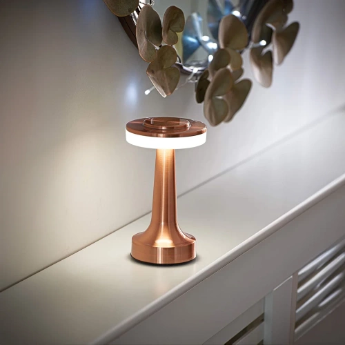 Bezprzewodowa lampka stołowa | Dotykowa lampka nocna z regulowaną barwą światła | Lampka USB | HJA14-WHITE