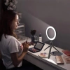 Lampa pierścieniowa LED 16 cm ze statywem 25 cm | Kompaktowy zestaw do makijażu, streamingu i fotografii |