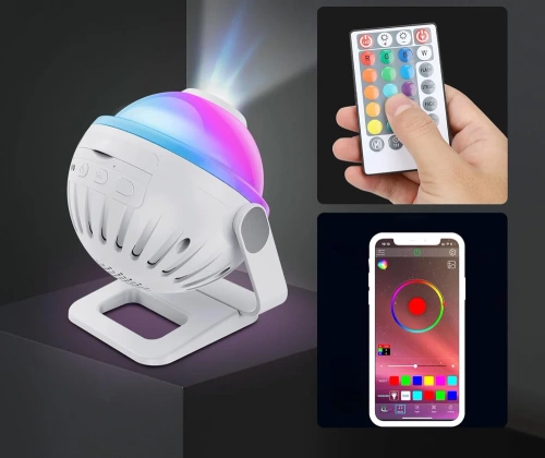 Projektor gwiazd | Lampka nocna RGB z wbudowanym głośnikiem | XTY01-WHITE