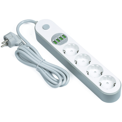 Listwa sieciowa 4 gniazda + 4 USB | Przedłużacz 1.8M | LH-4423