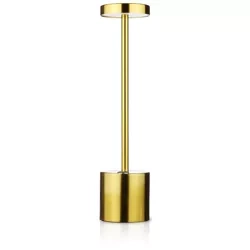 34 cm Lampa stołowa z wbudowanym akumulatorem | Lampa nocna z trzema barwami świecenia | Nastrojowa lampka do hotelu, restauracji | HJA28-GOLD-2