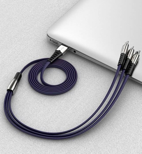 3w1 1M | Wzmacniany kabel USB do telefonu 3w1 - Micro USB, Type-C, Lightning (iPhone) | UC-009