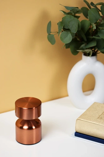 Lampka stołowa LED Grzybek | Bezprzewodowa lampka do hotelu, restauracji | Nocna lampka dotykowa | HJA40-COPPER