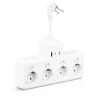 Listwa zasilająca z 4 gniazdami Schuko 45° z USB-A, USB-C PD 20 W i Lightning |  BGS-A+C+L-W