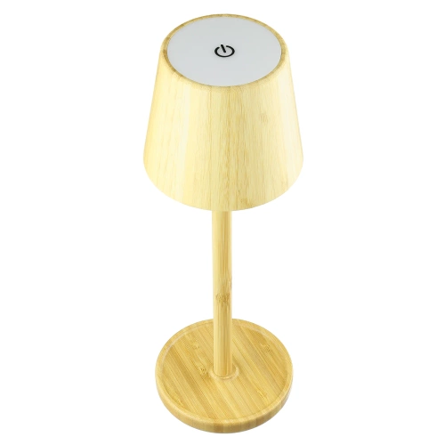 Bambusowa lampka stołowa LED  z dotykową regulacją barwy | Bezprzewodowa lampka nocna w wbudowanym akumulatorem 1500 mAh, USB-C | YG-VM41C
