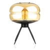 Stylowa lampka nocna z szklanym kloszem | Nowoczesna szklana lampka stołowa | BH-233-BROWN