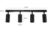 Czteropunktowa lampa sufitowa, reflektor ruchomy 4x GU10 czarny | MS-GU10-4