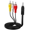  Kabel audio-video mini jack 3,5 mm TRRS  | 3× RCA 1,5 m – przewód AV do TV, projektora, kina domowego | AV-C1.5M-B