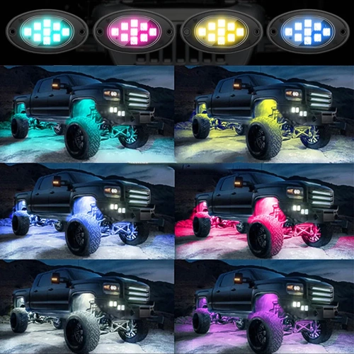 Lampki pod samochód | RGB LED | Oświetlenie podwozia 4 sztuki