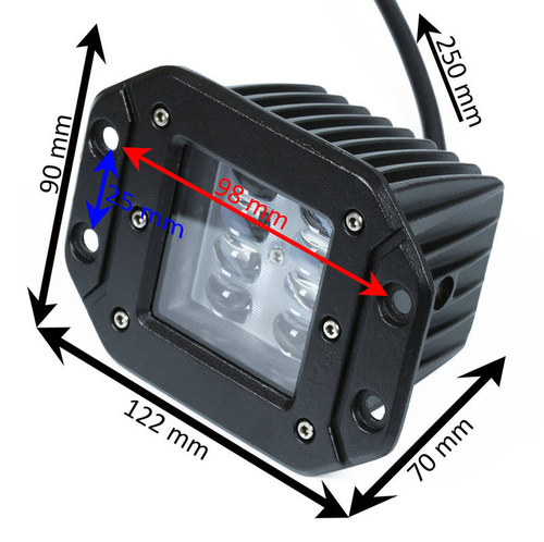 WL-NEW-18W | Lampa robocza prostokątna do montażu w otworze | Light Bar | WL1018W-B