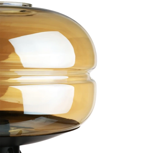 Stylowa lampka nocna z szklanym kloszem | Nowoczesna szklana lampka stołowa | BH-233-BROWN