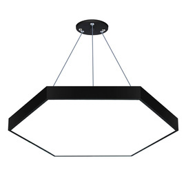Lampa sufitowa wisząca LED 80W | heksagon pełny | aluminium | CCD niemrugająca | Φ80x6 | LPL-003
