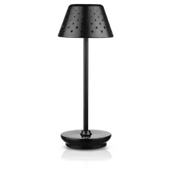 Lampa stołowa z wbudowanym akumulatorem | Lampa nocna z trzema barwami świecenia | Nastrojowa lampka do hotelu, restauracji | HJA15-BLACK
