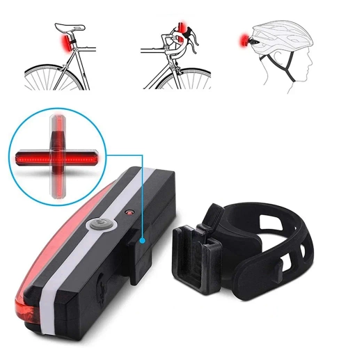 Mocna lampka rowerowa tylna COB 100lm  | Oświetlenie rowerowe z wbudowanym akumulatorem- ładowane USB | Lekka lampka rowerowa 40g | BK-L2266