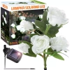 Kwiatek solarny | Ogrodowa lampa solarna LED Róże białe | 74 cm, 600 mAh | FLD-35-WHITE