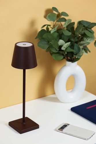 Lampka stołowa z wbudowanym akumulatorem | Dotykowa lampka nocna | HJA28-BROWN-1