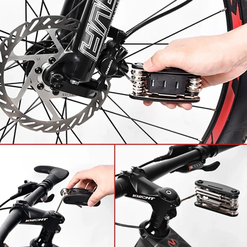 Multitool rowerowy - imbusy, ampule, nasadki | Narzędzia 16w1 | Zestaw kluczy | MFT-16in1