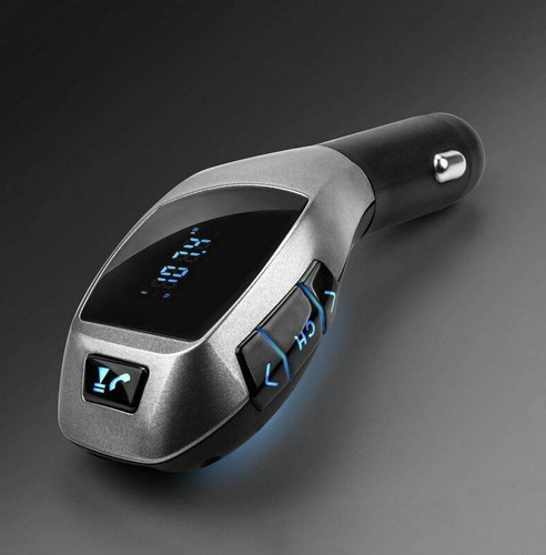 Bluetooth | Transmiter samochodowy FM z wyświetlaczem LED | Ładowarka USB | Zestaw głośnomówiący | X5