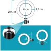 Lampa pierścieniowa LED 16 cm ze statywem 25 cm | Kompaktowy zestaw do makijażu, streamingu i fotografii |
