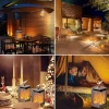 Ogrodowa lampka solarna LED pochodnia lampion latarenka | 17cm 600mAh efekt płomienia | Lampa solarna - pochodnia stołowa SMF-12LED