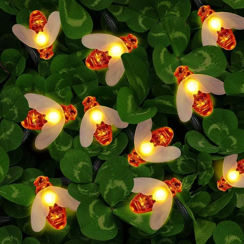 Girlanda solarna LED Pszczoły 20 LED lampa ogrodowa wbijana 5m | BEE-20LED-5M
