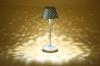 Lampa stołowa z wbudowanym akumulatorem | Lampa nocna z trzema barwami świecenia | Nastrojowa lampka do hotelu, restauracji | HJA15-SILVER